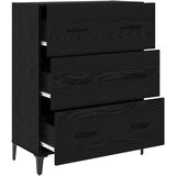 vidaXL Kreveta Crni hrast 69,5 x 34 x 90 cm Obrađeno drvo i čelik | shoptok.hr