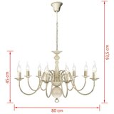 Metalni Luster u Antiknom Stilu Bijeli 8 x E14 žarulja | shoptok.hr