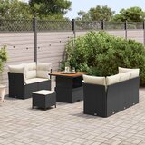  Sjedeća garnitura za vrt 8 kom. Crna poliratan 80 x 80 x 71 cm | shoptok.hr