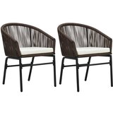 PVC Vrtni stol 2 kosa rjav PVC ratan Cene
