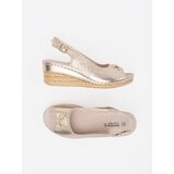 GOODIN Gold wedge sandals with buckle | Shoptok.si