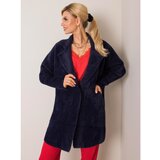 Fashion Hunters Navy blue fluffy alpaca coat Cijene