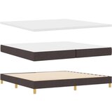 Box Vzmetnica na podnožju z vzmetnico Temno rjava 200x200 cm Tkanina, (22083302) | Shoptok.si