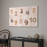  Slika - Jumping Numbers - Numbers in a Subdued Beige-Brown Hue Among Snowflakes Stars and Clouds 90x60 Standard | shoptok.hr