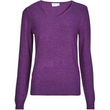 Vila Puloverji VIRIL REV V-NECK L/S Vijolična Cene