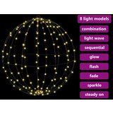 vidaXL Žogica med 192 LED Toplo bela 60 cm Kovina | Shoptok.si