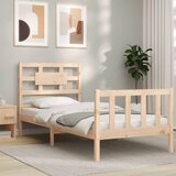 vidaXL Posteljni okvir z vzglavjem 3FT trden les | Shoptok.si