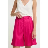 Answear Lab Lanene kratke hlače roza barva
