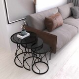 Hanah home Rüya set stolića (umetnuti), crna/dimljena (3 kom) Cene