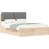  Krevetni okvir s tapiciranim uzglavljem Svijetlo siva | shoptok.hr