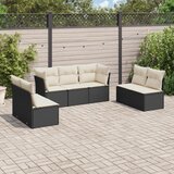  7-dijelni set vrtnih sofa od poliratana s jastucima crni | shoptok.hr