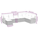  8-dijelni set vrtnih sofa od poliratana s jastucima svjetlosivi | shoptok.hr