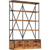 vidaXL Knjižna polica 4-nadstropna 6 predalov 122x36x181 cm mangov les Cene