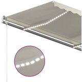 vidaXL tenda na ručno uvlačenje s LED svjetlima 4 x 3 m krem | shoptok.hr