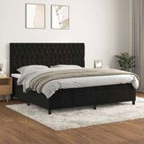  Box spring postelja z vzmetnico črna 200x200 cm žamet, (20761035) Cene