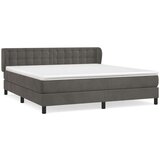  Box spring postelja z vzmetnico temno siva 160x200 cm žamet, (20790340) | Shoptok.si