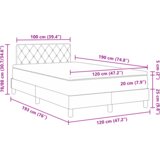  Krevet na podnožju s madracem &amp LED ružičastim 120x190 cm baršun | shoptok.hr