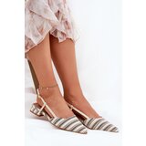 Boto Women's Ballerinas With Pointed Toes On A Delicate Heel Beige Abroes | shoptok.hr