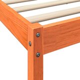  Knjižna postelja brez vzmetnice vošč. rjava 200x200 cm borovina, (21793046) | Shoptok.si