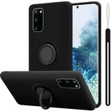 Cadorabo Ohišje, združljiv s Samsungom v tekoči črni barvi - zaščitni pokrov iz fleksibilnega silikona TPU z obročem, (20586256) Cene