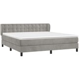  Box spring postelja z vzmetnico svetlo siva 160x200 cm žamet, (20846644) | Shoptok.si