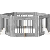  Vrata za pse s postoljem 6 pcs Siva sonoma 80 x 60 cm | shoptok.hr