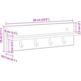 vidaXL Vješalica za kapute na zidu Sivi hrast sonoma 60 x 10.5 x 18 cm | shoptok.hr