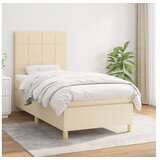  Krevet s oprugama i madracem krem 90 x 190 cm od tkanine | shoptok.hr