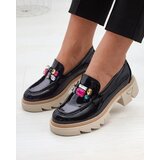 Resti Lacquered black moccasins with colored stones Sarix - Footwear | ePonuda.com