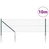 vidaXL varjena žična ograja s 7 klini zeleno 0.6x10 m jeklo | Shoptok.si