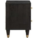  Noćni ormar s ladicama Crna 40 x 33 x 46 cm Čvrsto drvo manga | shoptok.hr