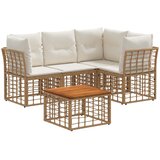  Set vanjskih sofa 5 kom. Prirodna i krema bijela Poliester | shoptok.hr
