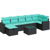  Vrtna garnitura - 8-dijelni set vrtnih sofa od poliratana s jastucima crni - Crna sa spremištem 8 | shoptok.hr