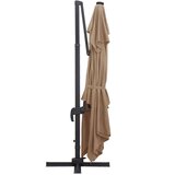  Konzolni vrtni suncobran LED sa stupom 400 x 300 cm smeđesivi | shoptok.hr