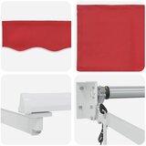 Nadstrešnica Crvena 300 x 250 x 165 cm Poliester i metal | shoptok.hr