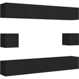  Komplet TV omaric 6-delni črna iverna plošča, (20731701) | Shoptok.si