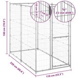 Vanjski kavez za pse od pocinčanog čelika 110 x 220 x 180 cm | shoptok.hr