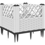  Vrtna sadilica s klinovima bijela 43,5 x 43,5 x 43,5 cm PP | Eponuda.com