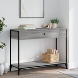  Konzolni stol siva boja hrasta 100x34,5x75 cm konstruirano drvo | shoptok.hr