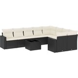 vidaXL 10-dijelni set vrtnih sofa s jastucima crni od poliratana | shoptok.hr