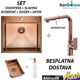  Bakarna INOX Sudopera sa slavinom izvlačeći tuš (SET) - SanDonna - HD5550R Cene