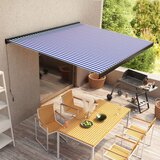 vidaXL Ročno zložljiva kasetna tenda 350x250 cm modra in bela Cene