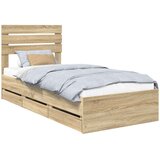  Krevetna konstrukcija s ladicama Sonoma hrast 100 x 200 cm Smeđa 206 x 102 x 100 cm | Shoptok.si