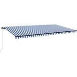  Tenda na ručno uvlačenje s LED svjetlom 600x350 cm plavo-bijela | shoptok.hr
