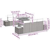  7-delni vrtni jedilni set z blazinami črna Poli ratan acacia, (22093557) | Shoptok.si
