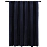  Zavjesa za zamračivanje s prstenima baršunasta crna 290x245 cm | shoptok.hr