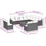  13-dijelni set vrtnih sofa od poliratana s jastucima sivi | shoptok.hr