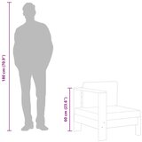  Srednja sofa s 1 naslonom za ruke krem bijela bagremovo drvo | shoptok.hr