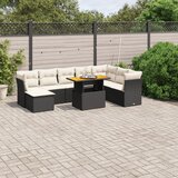vidaXL 9-dijelni set vrtnih sofa s jastucima crni od poliratana | shoptok.hr