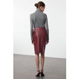 Trendyol Limited Edition Dark Red Snakeskin Slit Midi Woven Skirt | Eponuda.ba